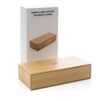 OROLOGIO SVEGLIA IN BAMBU E CARICATORE WIRELSS 5W